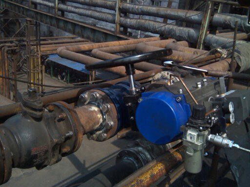 Valve installation in a metallurgical process line